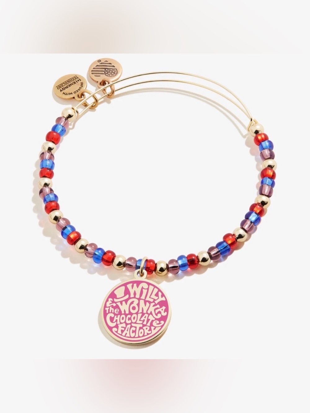 Alex and Ani Willy Wonka and the Chocolate Factory Pink Charm Bead Bracelet NWT